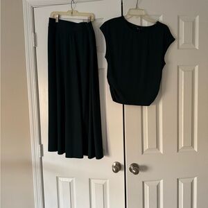 New Pretty Garden Skirt Set, forest green, size large